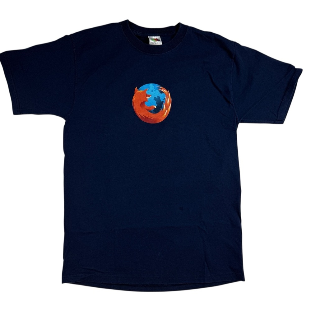 Vintage Mozilla Firefox Microsoft Internet 2000s Men’s Blue T-Shirt Size Medium